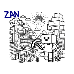 Pobarvana pobarvanka - Pobarvanka Minecraft sveta