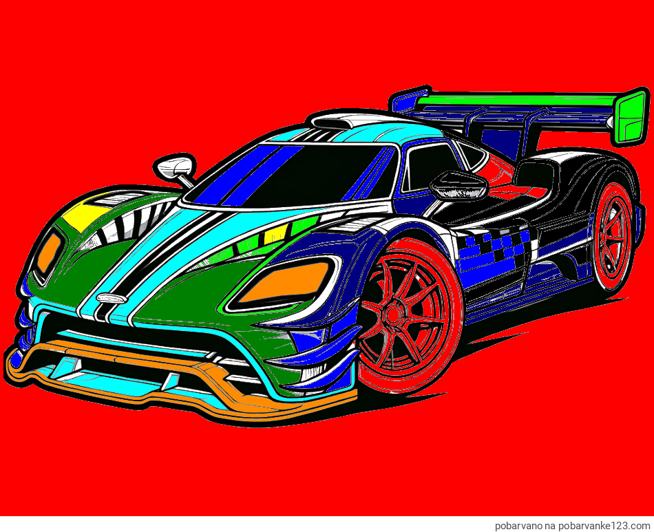 POBARVANA POBARVANKA - Pobarvanka modernega športnega avtomobila