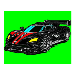 Pobarvana pobarvanka - Pobarvanka modernega športnega avtomobila