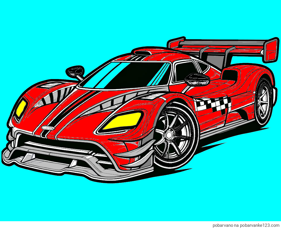 POBARVANA POBARVANKA - Pobarvanka modernega športnega avtomobila