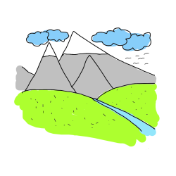 POBARVANA POBARVANKA - Pobarvanka narave - gora, pokrajine, oblakov 🌳