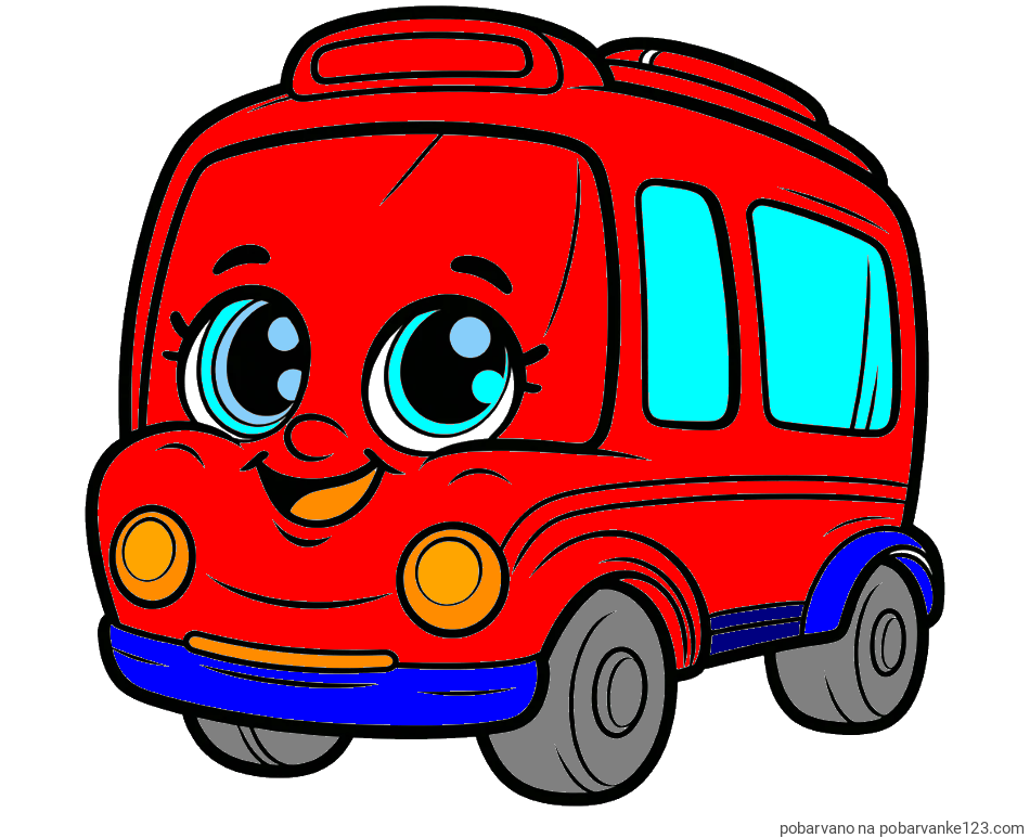 POBARVANA POBARVANKA - Pobarvanka nasmejanega avtobusa