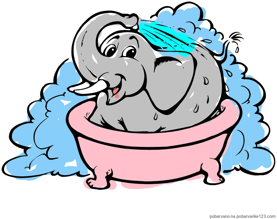 POBARVANA POBARVANKA - Pobarvanka nasmejanega slončka