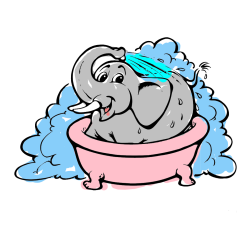 Pobarvana pobarvanka - Pobarvanka nasmejanega slončka