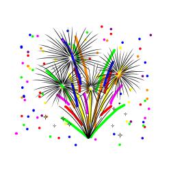 Pobarvana pobarvanka - Pobarvanka ognjemeta z zvezdicami