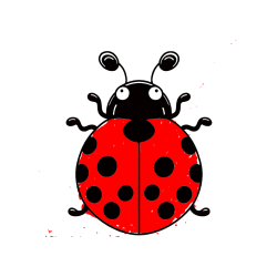 Pobarvana pobarvanka - Pobarvanka pikapolonice z velikimi tipalkami