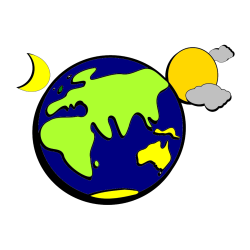 Pobarvana pobarvanka - Pobarvanka planeta Zemlje, lune ter sonca