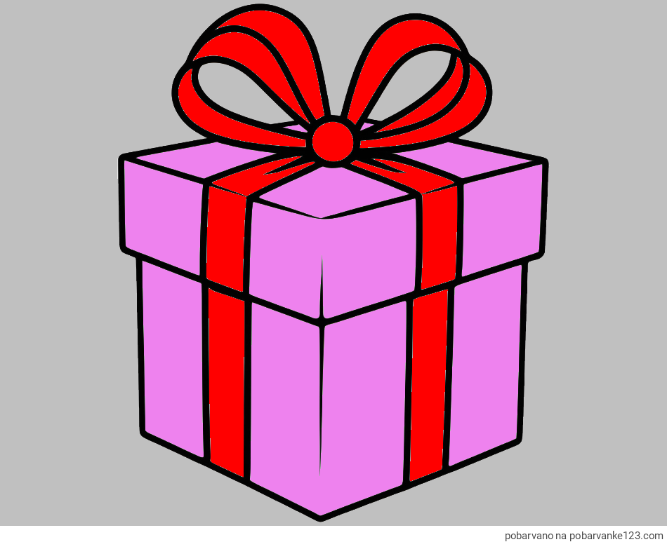 POBARVANA POBARVANKA - Pobarvanka preprostega darila
