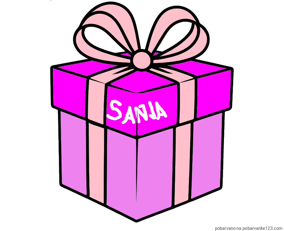 POBARVANA POBARVANKA - Pobarvanka preprostega darila
