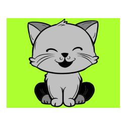 Pobarvana pobarvanka - Pobarvanka prikupne mačke