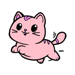 Pobarvana pobarvanka - Pobarvanka prikupne mačke med tekom