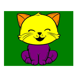 Pobarvana pobarvanka - Pobarvanka prikupne mačke