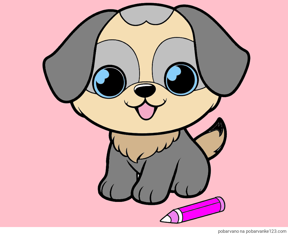 POBARVANA POBARVANKA - Pobarvanka prikupnega kužka