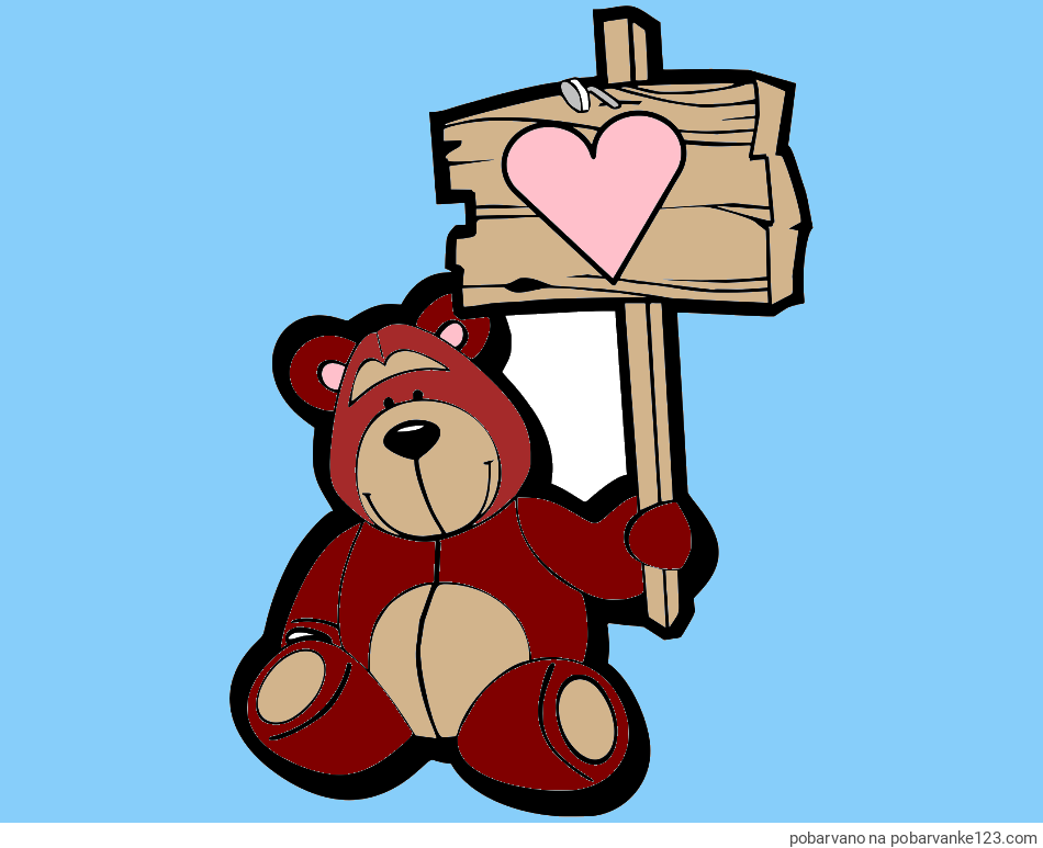 POBARVANA POBARVANKA - Pobarvanka prikupnega medvedka