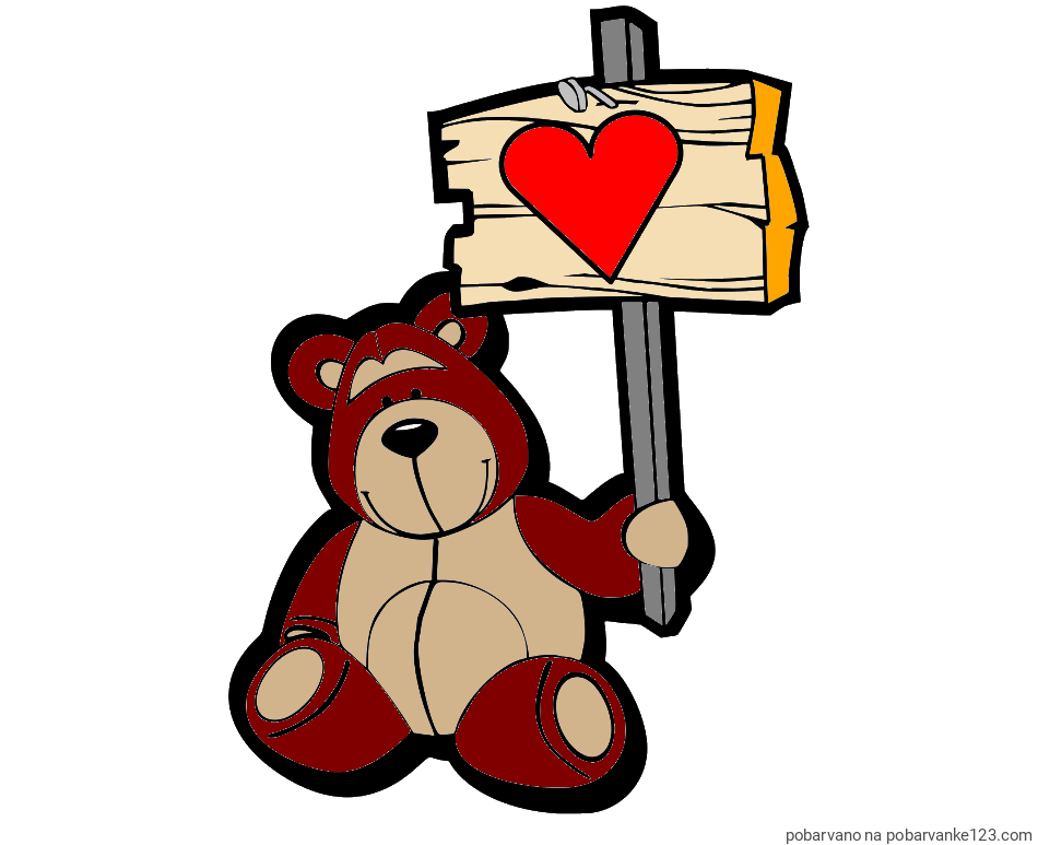 POBARVANA POBARVANKA - Pobarvanka prikupnega medvedka