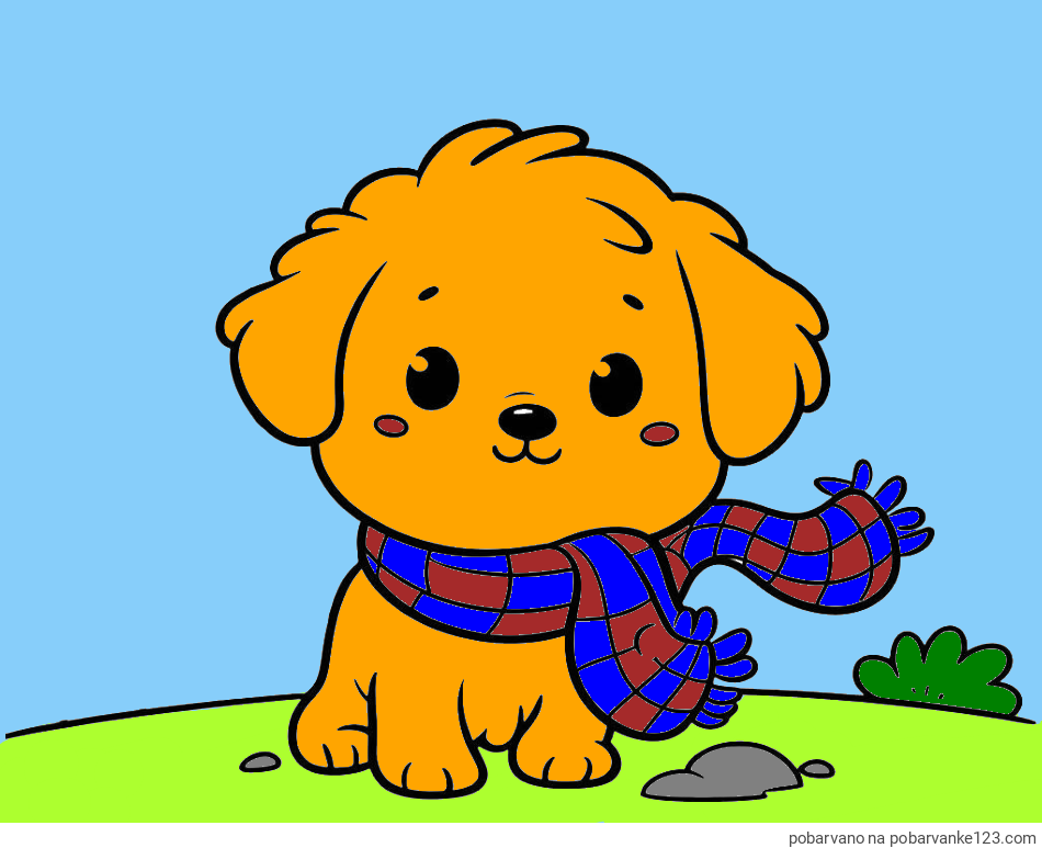 POBARVANA POBARVANKA - Pobarvanka prikupnega psička