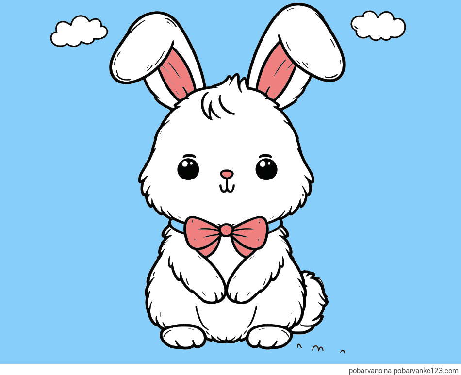 POBARVANA POBARVANKA - Pobarvanka prikupnega zajčka