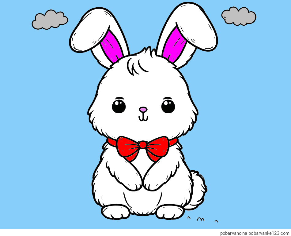 POBARVANA POBARVANKA - Pobarvanka prikupnega zajčka