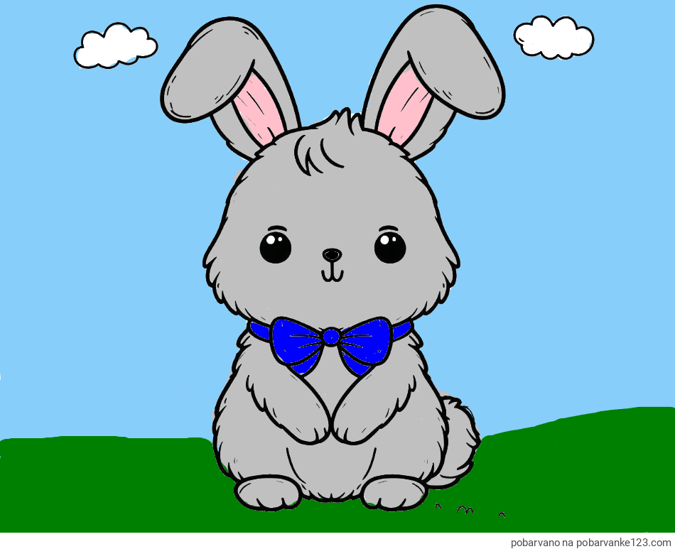 POBARVANA POBARVANKA - Pobarvanka prikupnega zajčka