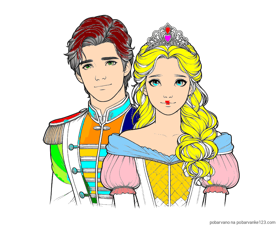 POBARVANA POBARVANKA - Pobarvanka princa in princeske
