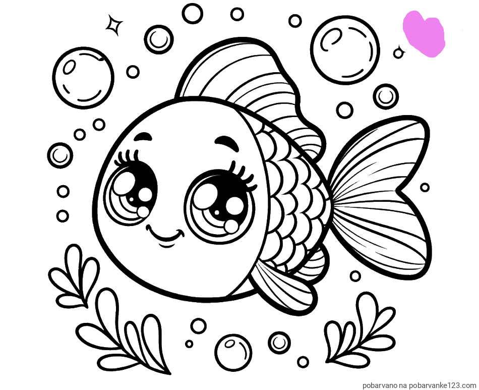 POBARVANA POBARVANKA - Pobarvanka prisrčne ribice