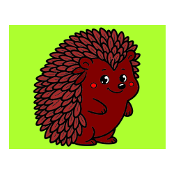 Pobarvana pobarvanka - Pobarvanka prisrčnega ježka