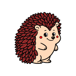 Pobarvana pobarvanka - Pobarvanka prisrčnega ježka