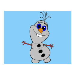 Pobarvana pobarvanka - Pobarvanka prisrčnega snežaka Olaf