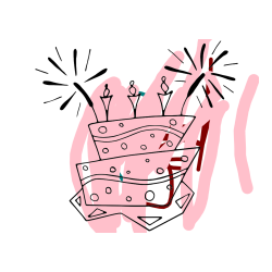 Pobarvana pobarvanka - Pobarvanka rojstnodnevne torte