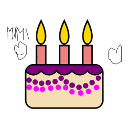 Pobarvana pobarvanka - Pobarvanka rojstnodnevne torte za 3. rojstni dan