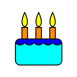 Pobarvana pobarvanka - Pobarvanka rojstnodnevne torte za 3. rojstni dan