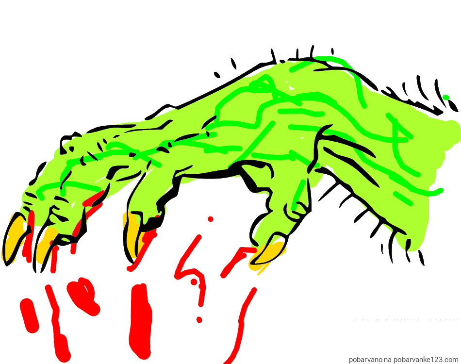 POBARVANA POBARVANKA - Pobarvanka roke pošasti