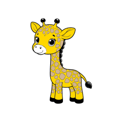 Pobarvana pobarvanka - Pobarvanka simpatične žirafe