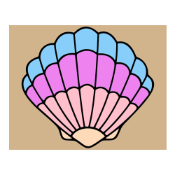 Pobarvana pobarvanka - Pobarvanka školjke
