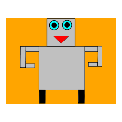 Pobarvana pobarvanka - Pobarvanka smešnega robota