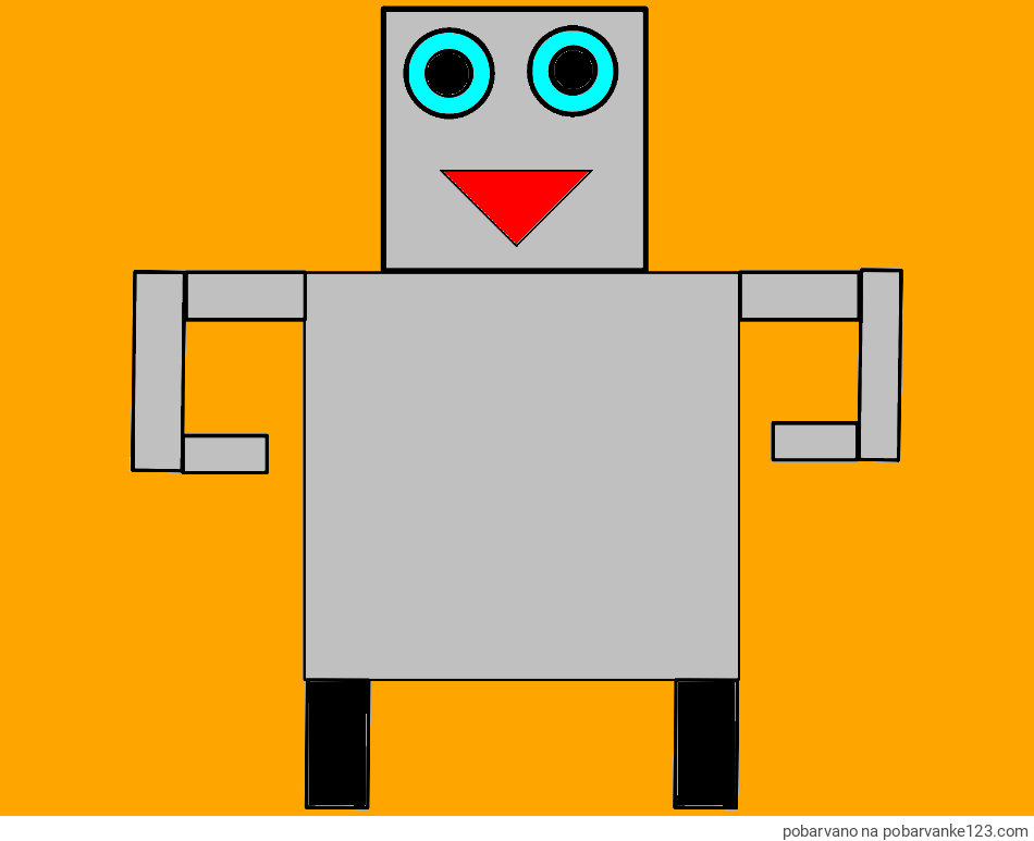 POBARVANA POBARVANKA - Pobarvanka smešnega robota