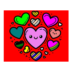 Pobarvana pobarvanka - Pobarvanka srčkov