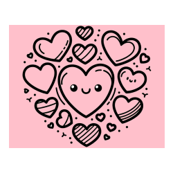 Pobarvana pobarvanka - Pobarvanka srčkov