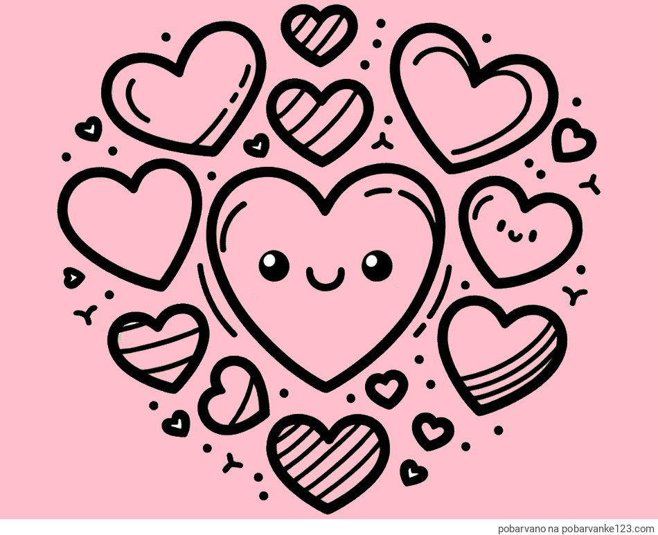 POBARVANA POBARVANKA - Pobarvanka srčkov