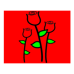 Pobarvana pobarvanka - Pobarvanka treh vrtnic