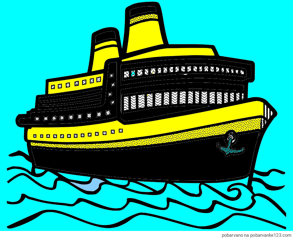 POBARVANA POBARVANKA - Pobarvanka velike potniške ladje