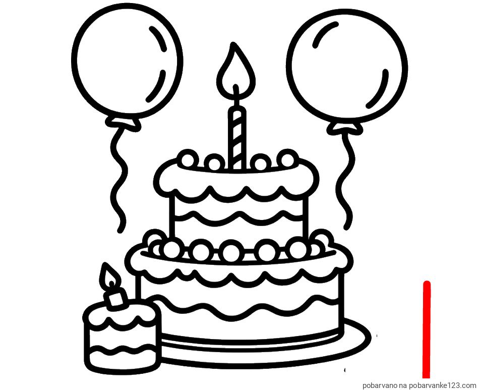 POBARVANA POBARVANKA - Pobarvanka velike rojstnodnevne torte