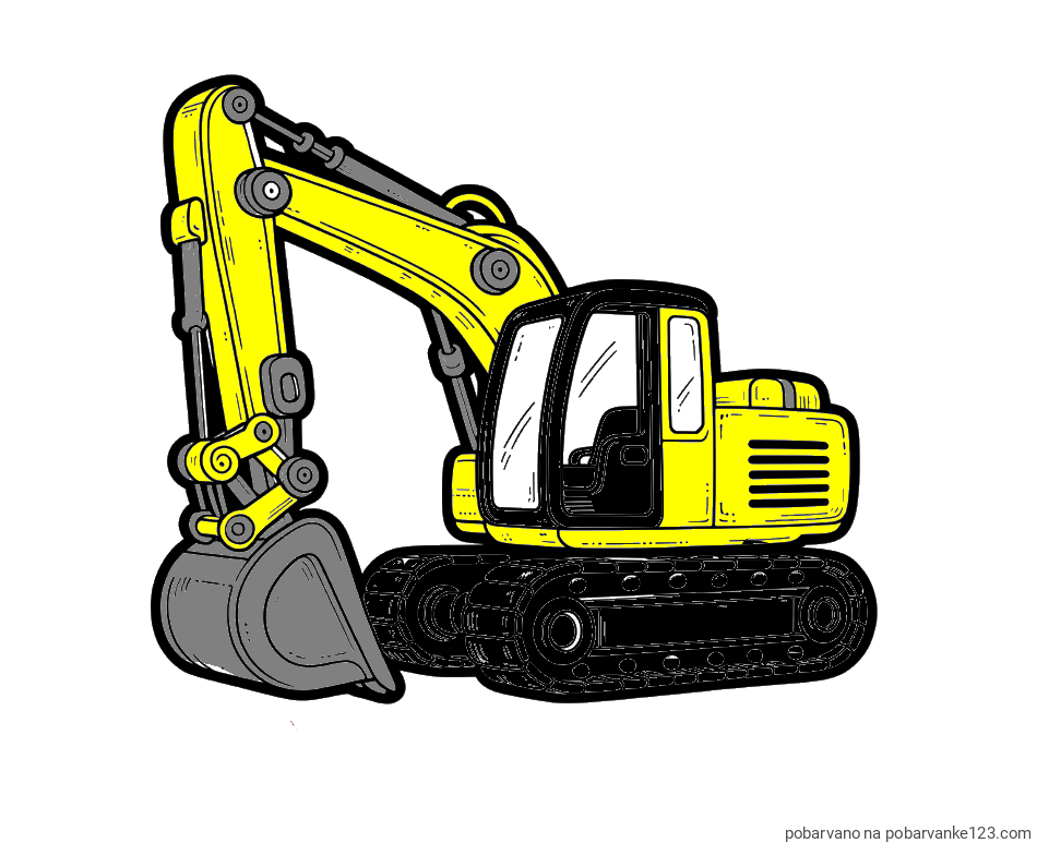POBARVANA POBARVANKA - Pobarvanka velikega delovnega stroja - bagra