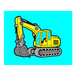 Pobarvana pobarvanka - Pobarvanka velikega delovnega stroja - bagra