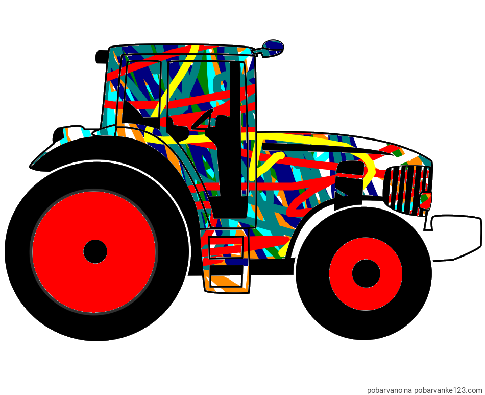 POBARVANA POBARVANKA - Pobarvanka velikega in zmogljivega traktorja