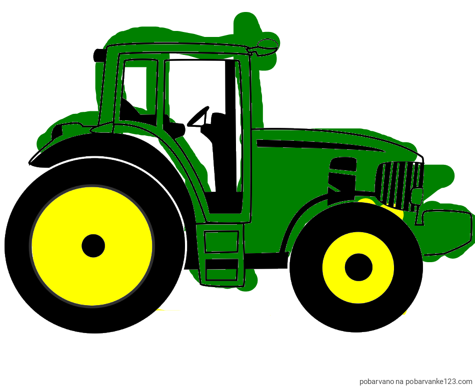 POBARVANA POBARVANKA - Pobarvanka velikega in zmogljivega traktorja