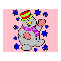 Pobarvana pobarvanka - Pobarvanka veselega snežaka