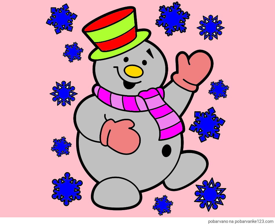 POBARVANA POBARVANKA - Pobarvanka veselega snežaka