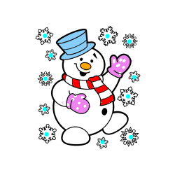 Pobarvana pobarvanka - Pobarvanka veselega snežaka