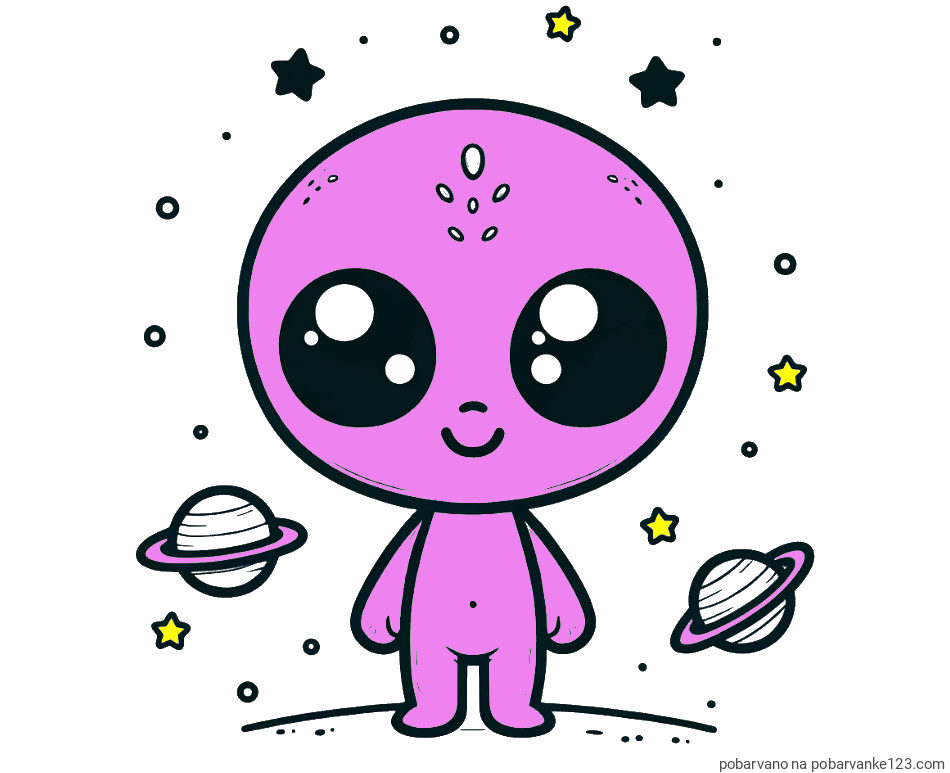 POBARVANA POBARVANKA - Pobarvanka vesoljec